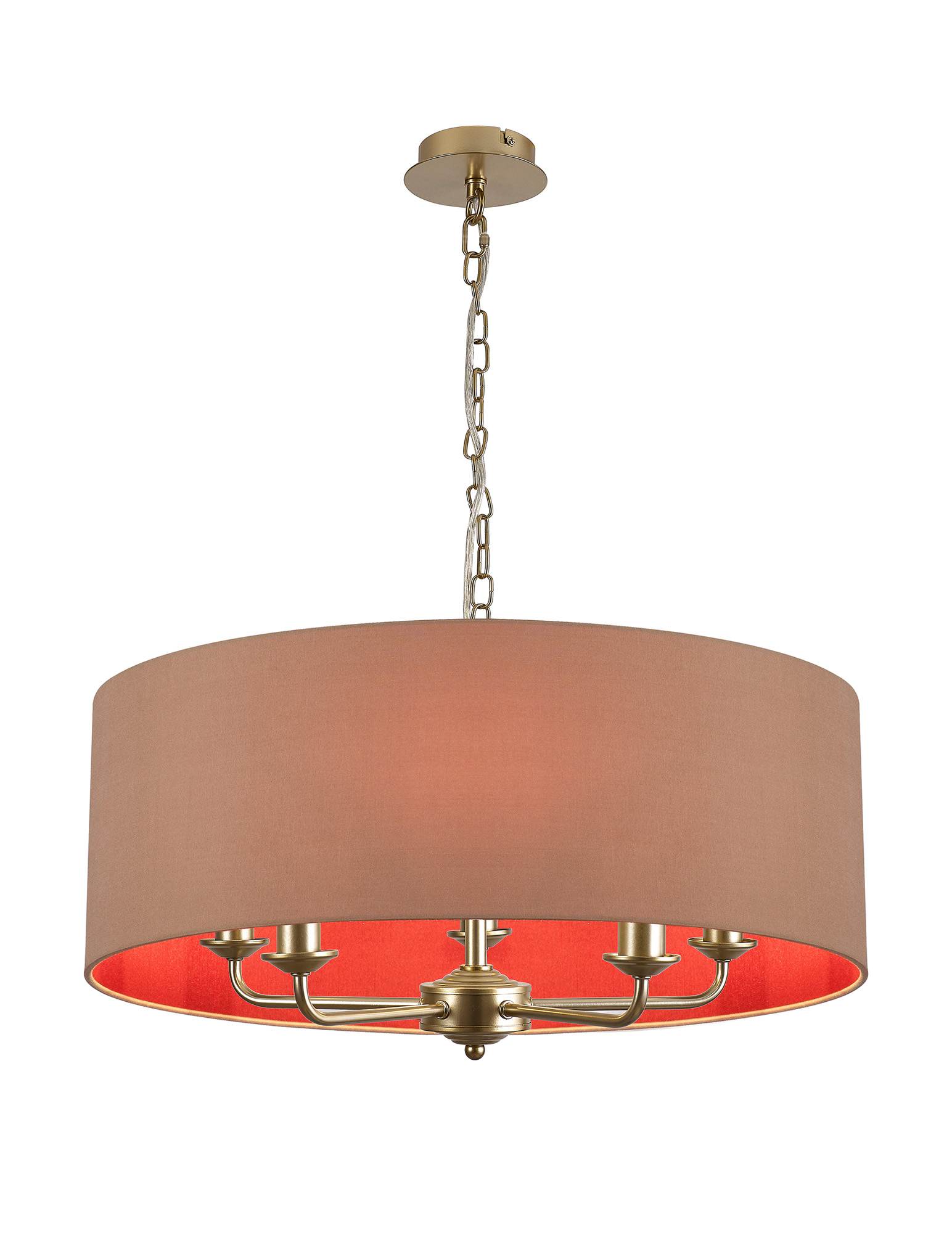 DK0977  Banyan 60cm 5 Light Pendant Champagne Gold, Antique Gold